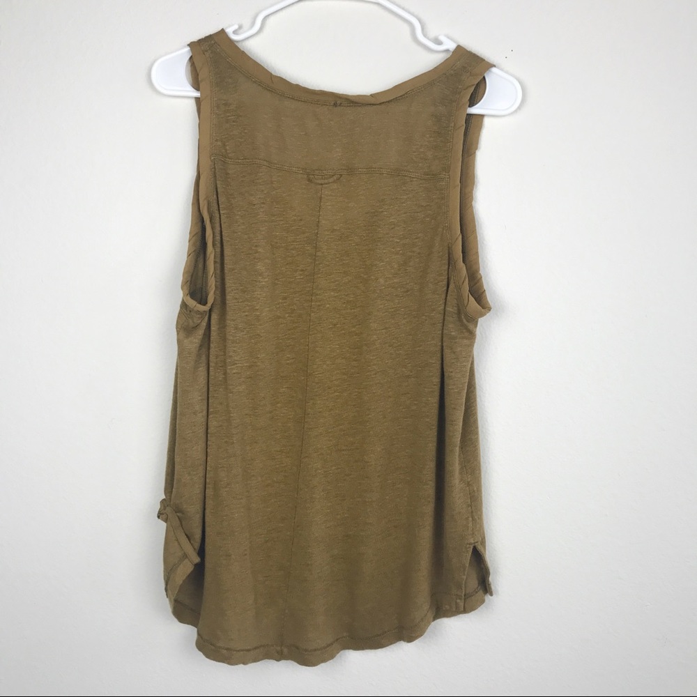 Free People Mustard Travelers Tank Henley Medium - Picture 7 of 8